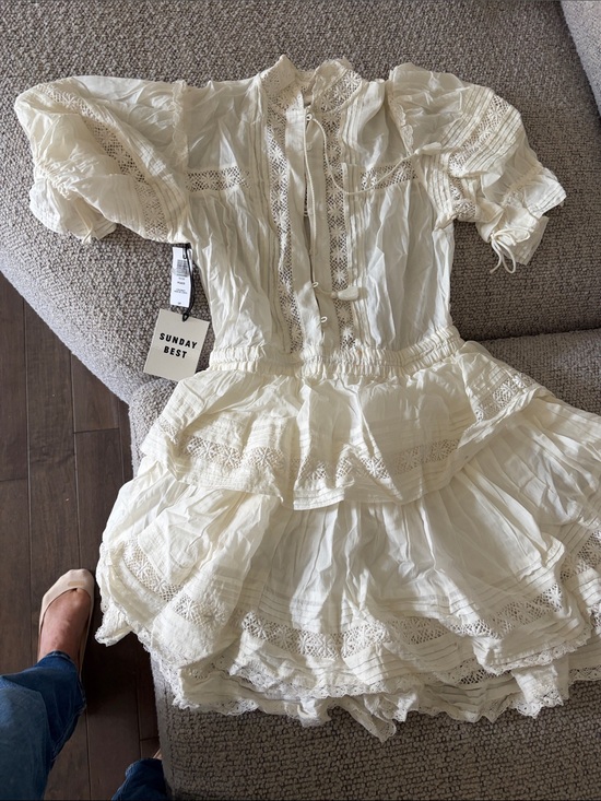 Sunday Best Dresses & Skirts - Sunday Best Ivory Lace Tiered Peasant Dress